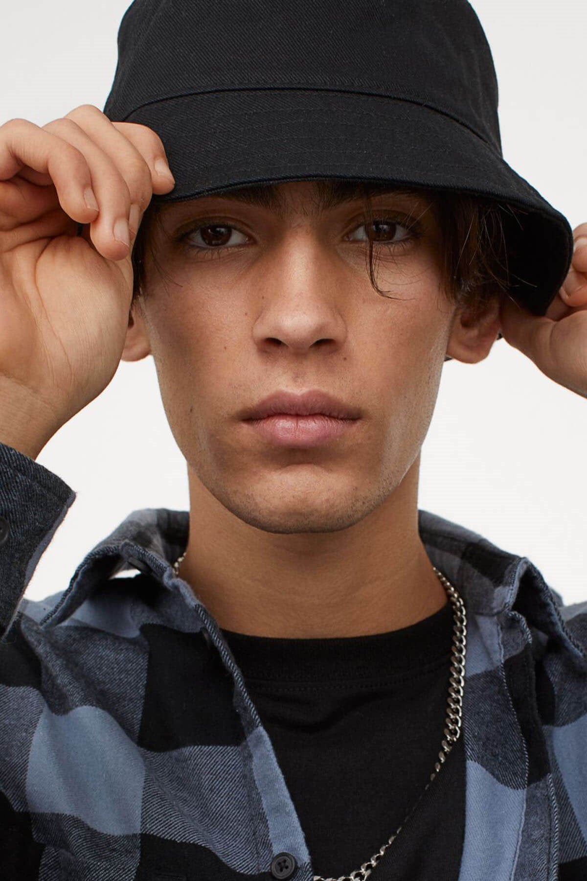 Pamuk Siyah Erkek Bucket Şapka