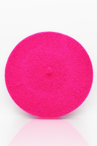 Fuşya Yünlü Ressam Bere