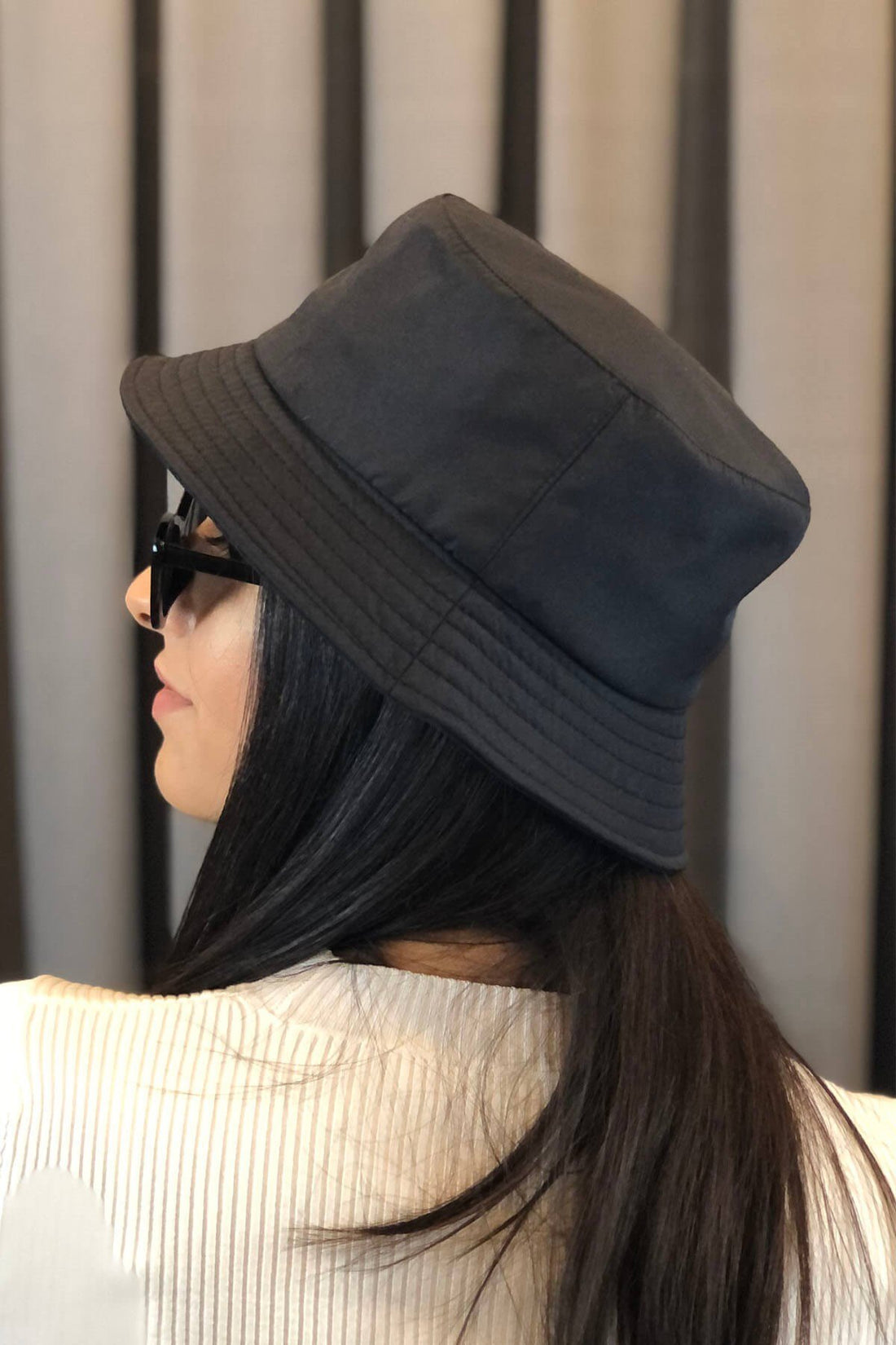 Su Geçirmez Siyah Bucket Şapka