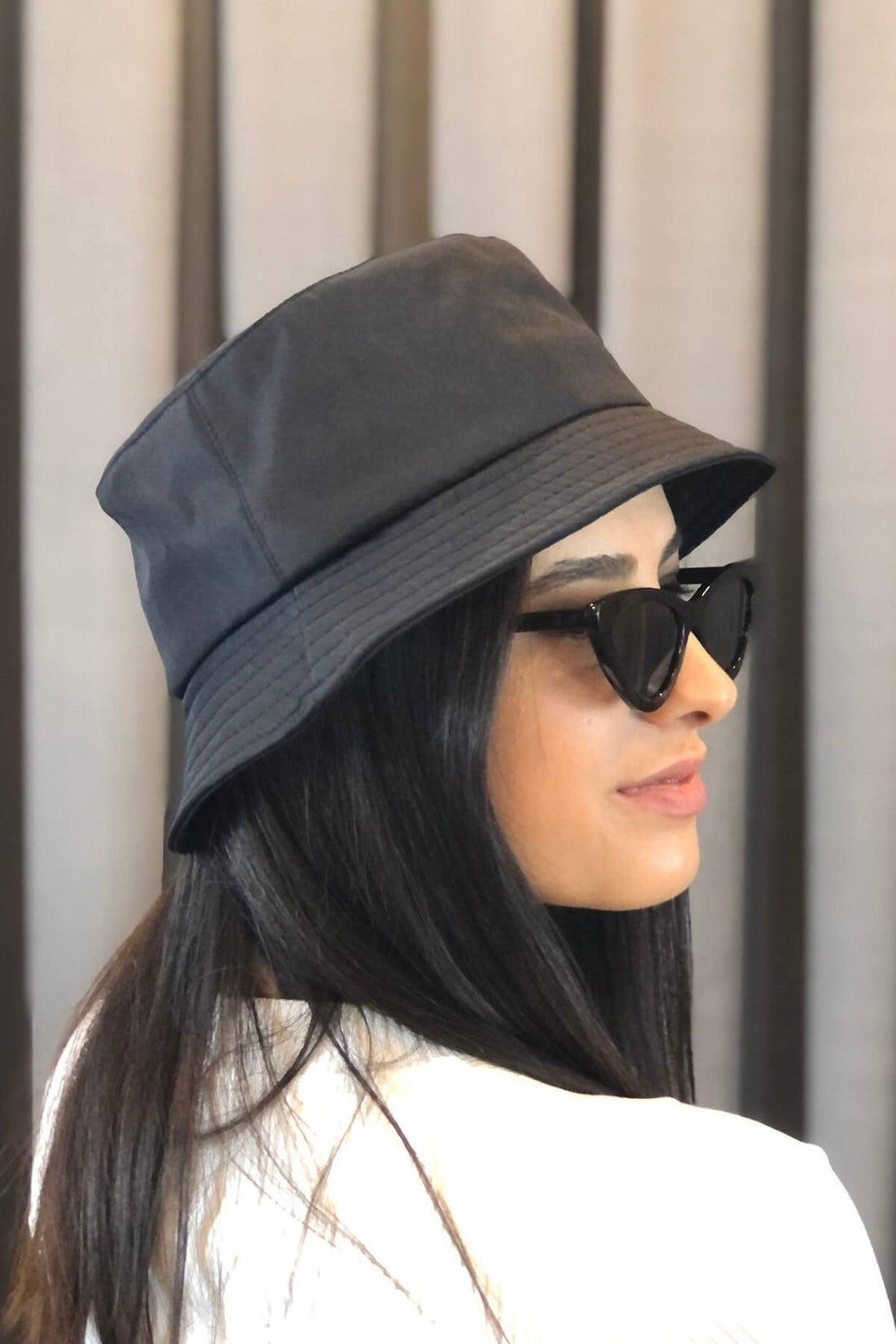 Su Geçirmez Siyah Bucket Şapka